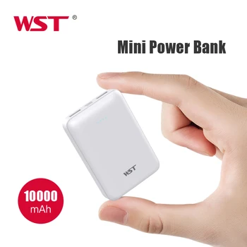 

WST 10000mAh Mini Portable Power Bank Double Input Output with USB C Micro USB Mobile Phone Charger