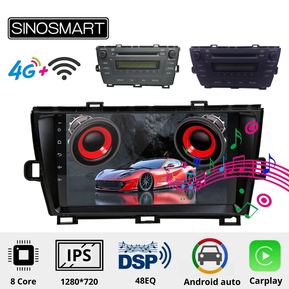Sinosmart автомобильный радиоприемник с навигацией GPS для Toyota Prius мультимедийная