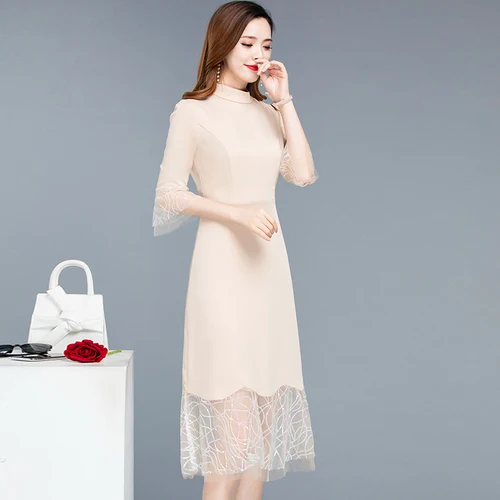 Модное платье средней длины в стиле пэчворк vestido de festa, большие размеры, тонкие женские платья, Украина, Стильное элегантное платье Ol