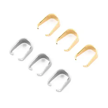 

100pcs/Lot Stainless Steel Charms Melon Seed Pinch Clasp Clip Bracelet Necklace Connector Buckle Bails Jewelry Accessories