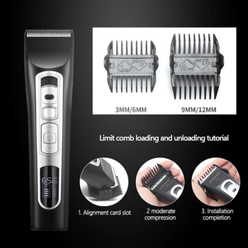 

LCD Display Electric Clipper Rechargeable USB LCD Hair Trimmer Professional Cutting Machine Beard Adult Razor Style Tools