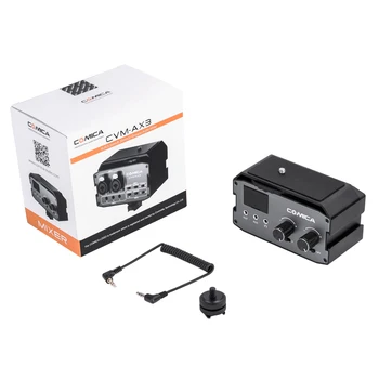 

Comica CVM-AX3 XLR Audio Mixer Adapter Preamplifier Dual XLR/3.5mm/6.35mm Port Mixer for Canon Nikon DSLR Cameras&Camcorde