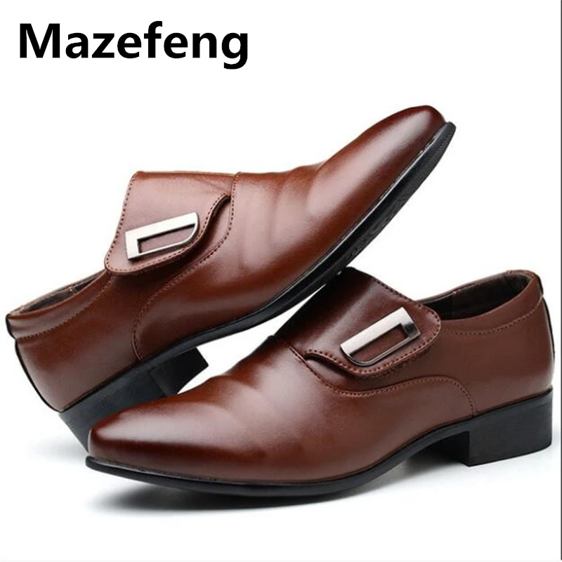 

Men's Lace-Up Oxfords Dress Shoes Men's PU Leather Business Office Wedding Flats Man Casual Party Driving Shoes Big Size 38-48