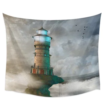

Magic Landscape Lighthouse Clouds In The Ocean Wall Hanging Tapestries Tapestry Coverlet Wall Art Blanket Curtain Towel Throw