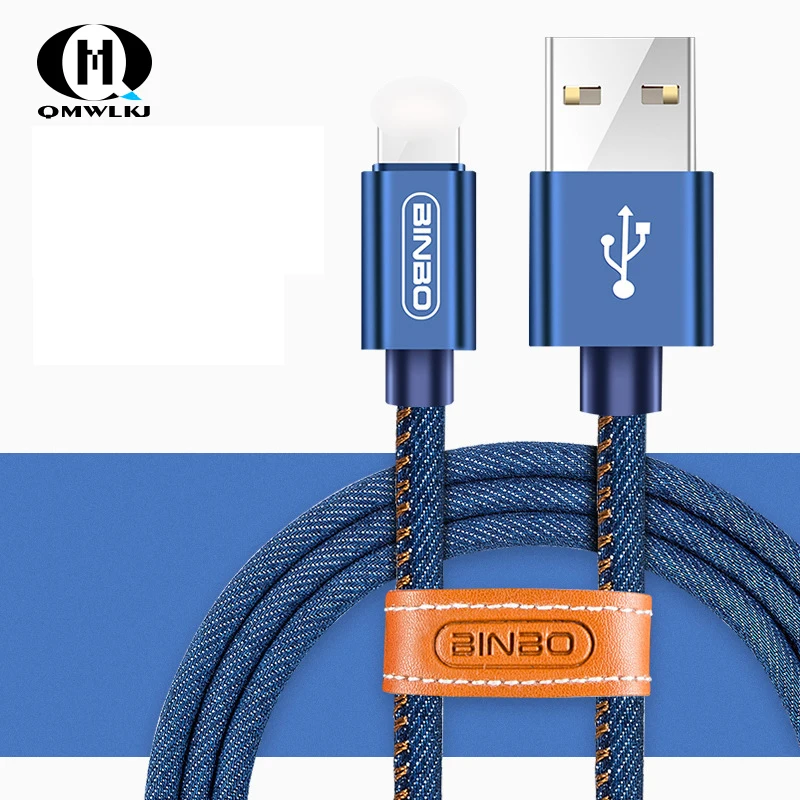 1,2 м данных USB зарядное устройство зарядный кабель Быстрая зарядка для iPhone 6 S 6 S 5 7 8 Plus X XR XS MAX ipad мини джинсовый кабель передачи данных телефона - Цвет: Color 1