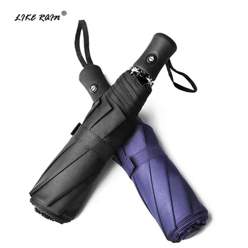 

LIKE RAIN Men Business Automatic Umbrella Female Windproof Umbrellas Rain Women Quality Durable Golf Folding Kids Umbrella UBY03
