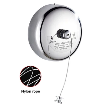 

2.8m Laundry Storage Balcony Punch-free Outdoor Indoor Hotel Stainless Steel Retractable Clothesline Heavy Duty Shower Household