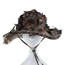 Открытый Bionic Камуфляж Dead Leaf круглая Рыбацкая шляпа Рыбалка Охота солнцезащитная Кепка наблюдение за птицами фотография охотничьи кепки