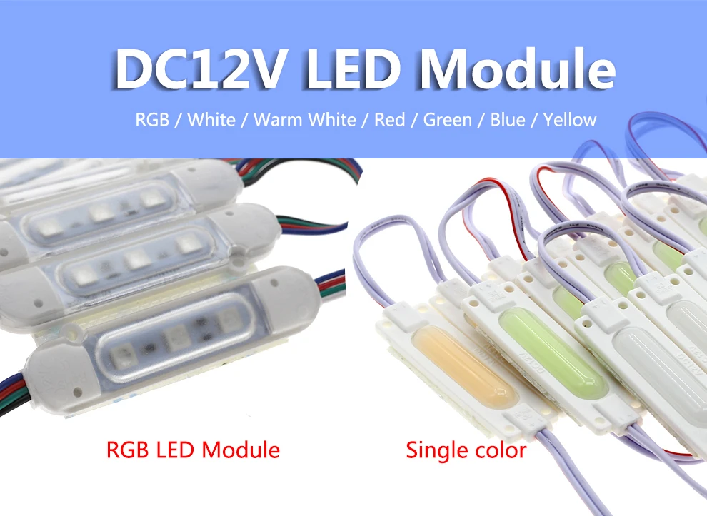 DC12V светодиодный модуль 2 W Водонепроницаемый DIY светодиодный модули строка для наружной рекламы светящиеся знаки Lightbox 20 шт./лот оптовая