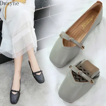 

Concise Comfort Work Shoes Shallow Mouth Single Shoes Autumn New Flat Casual Shoes Square Head Soft Oxford Bottom Womens Shoes