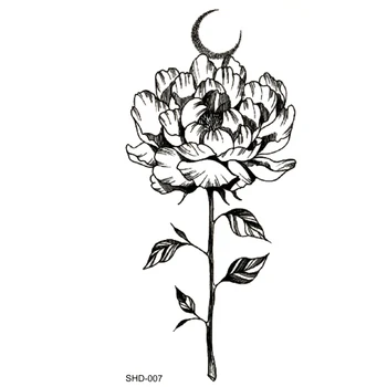 

Three styles Grey Rose Flower And Moon Waterproof Temporary Tattoos Men Temporary Tatoo Sticker Women Tatouage temporaire