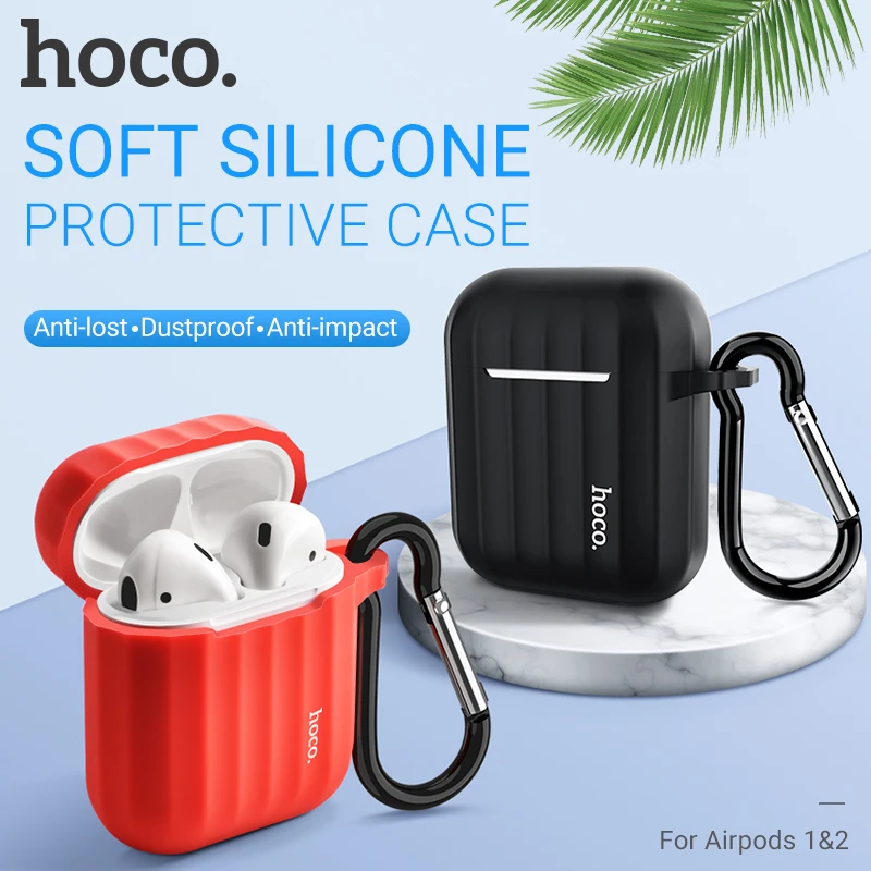 hoco мягкий силиконовый чехол для airpods 1 2 защитный чехол для гарнитуры со шнурком моющийся гибкий чехол для гарнитуры air pods защита от пыли и царапин для эйрподс эрподс цветной