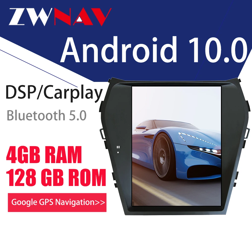 

ZWNAV 4G128G Tesla Screen Carplay For Hyundai Santa Fe ix45 2013-2018 Android 10 Player Auto Audio Stereo Radio Recorder