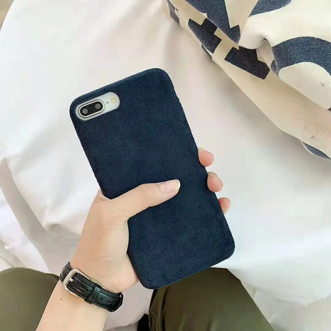 Fashion Classic Suede Deer Skin Phone Case for iPhone 11 Pro MAX XR XS MAX X 7 8 Plus 6 Soft Solid color Plush Phone Back Cover