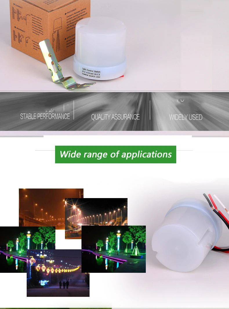 Newest 220V 25A Dusk till Dawn Automatic Photocell Light Sensor Detector Switch Lights switch controller Free shipping 1pc (9)