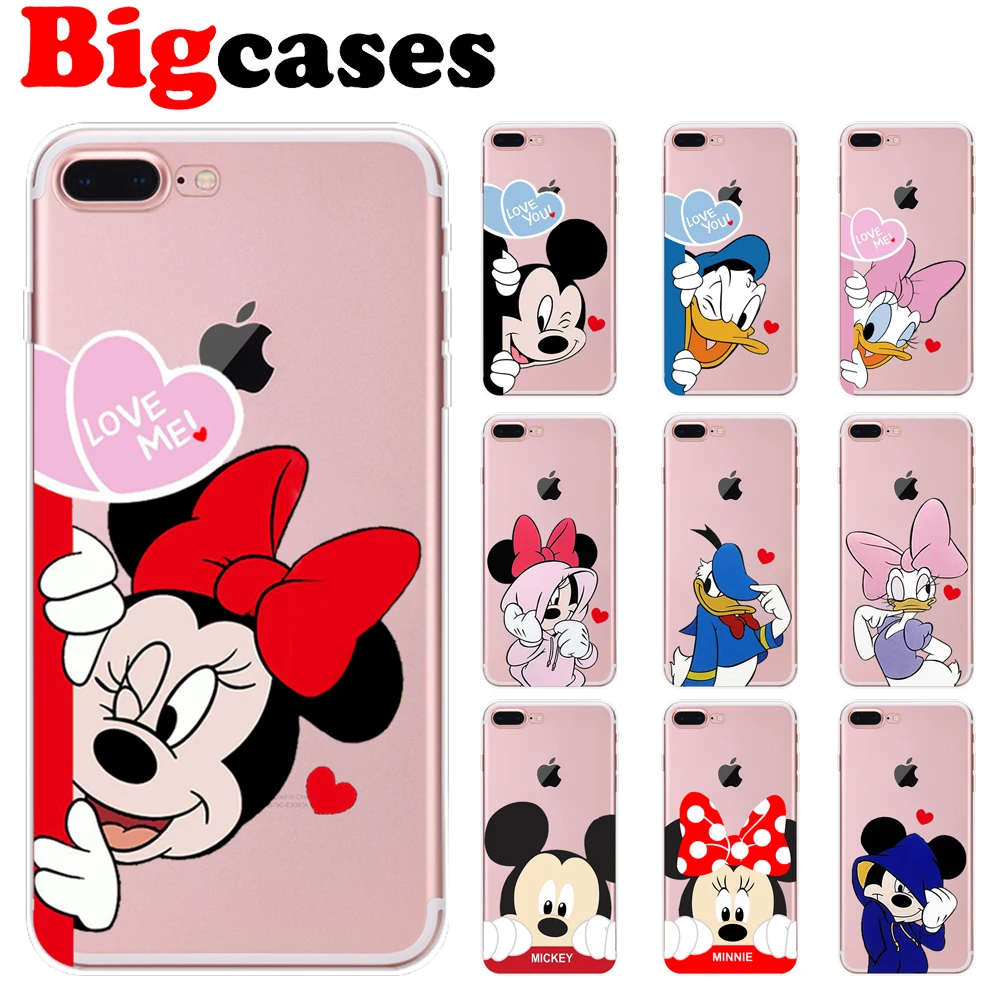 Мягкий чехол из ТПУ для iphone 7 8 6 6S Plus X XS Max XR 5 5S SE силиконовый с милым Микки Минни
