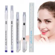 2 комплекта одноразовые татуировки кожи Маркер ручка 4 типа водонепроницаемый хирургический пирсинг инструмент+ измерительная линейка макияж позиционирования аксессуар