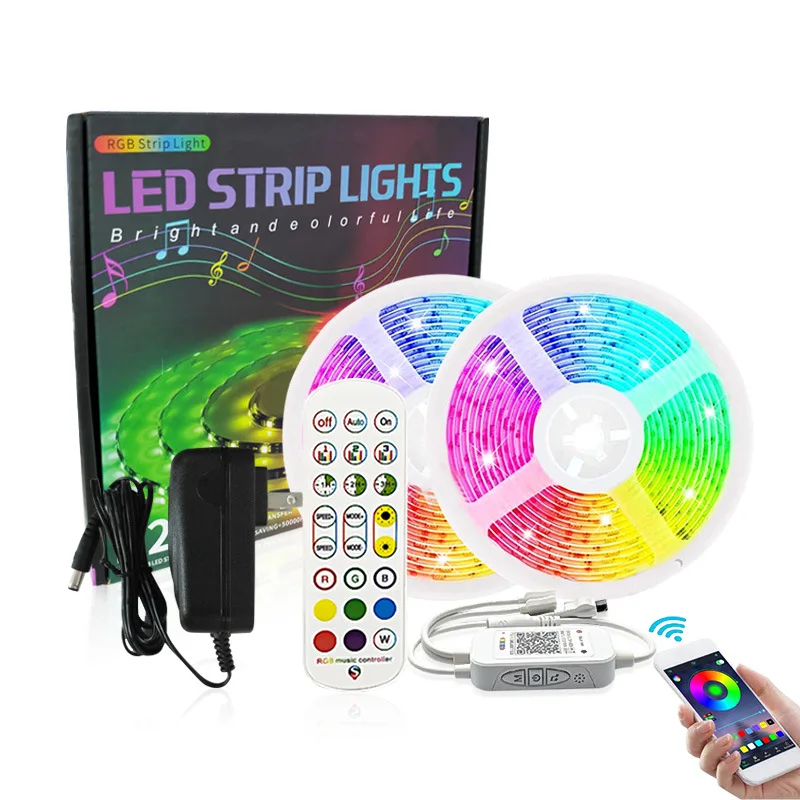 5 м 7 10 15 20 М 5050 светодиодный RGB DC 12 В гибкий ленточный светильник 18 s/M с телефоном