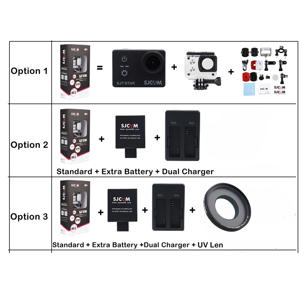 100% Оригинальные SJCAM SJ7 STAR экшен камера Wi Fi 4 К 2 ''Сенсорный экран Ambarella A12S75 30 м