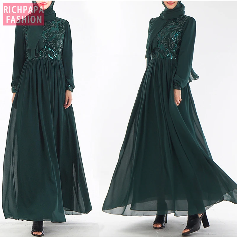 Vestido Sequin арабский абайя Дубай мусульманский хиджаб платье Турция Кафтан Sukienki для женщин Jurkjes кафтан Marocain халат Musulmane платья