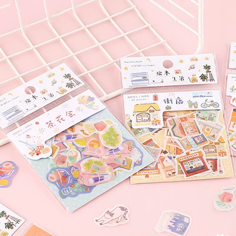 Мохамм 45 шт. картина Книга жизнь серии Kawaii милый мультфильм животных жизнь васи маскировки стикеры Скрапбукинг Девушка школьные принадлежности