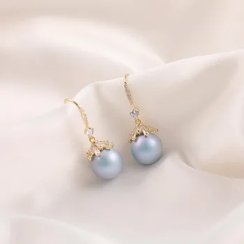 

earings jewelry pearl earrings for women Opal Snowflake Earrings Diamond Earrings with Zircon Wedding gems White pearl 16525Y