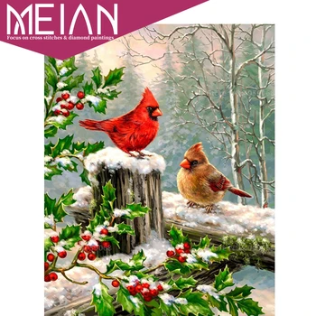 

2020 Meian Bird 5D Diamond Painting Cross Stitch Full Square DIY Needlework Animal Picture Rhinestones Diamond Mosaic Decoration