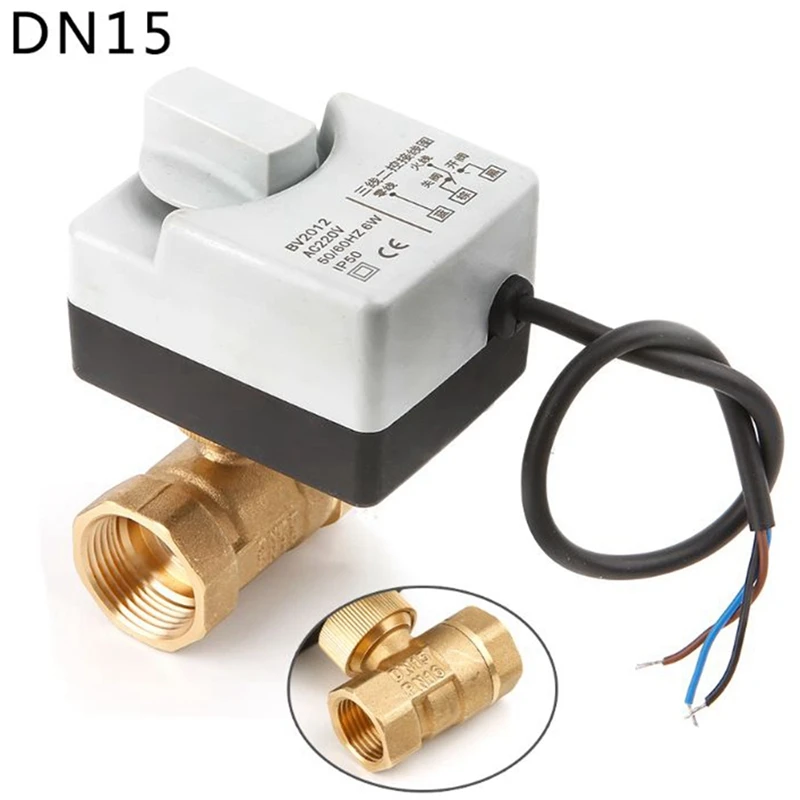 Ac220V Dn15 2 Way 3 провода моторизованный шаровой клапан электрический привод с ручным переключателем