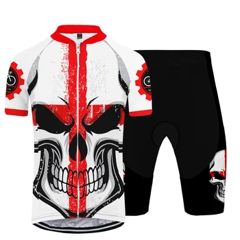 

Cycling Jersey Bicycle Women Short Sleeve Shorts Fitness Sports Stretch Sports Pants Quick-Dry Cycling Jersey Outfit Skull