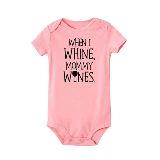 Когда я Whine Mom Wines Забавный хлопковый Детский боди детские комбинезоны для новорожденных комбинезон с короткими рукавами комбинезон для