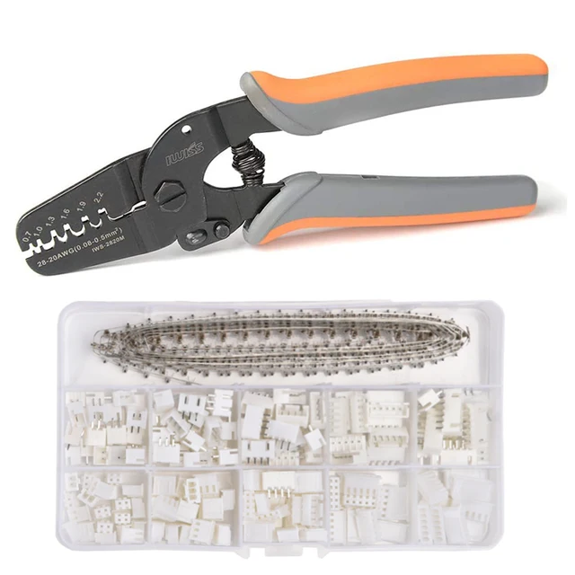 IWS-2820 PH2.0/XH2.54 460pcs Connectors set Mini Micro Open Barrel Crimping pliers  hand Tool for JAM, Molex, Tyco, JST Terminal IWS-2820 XH2.54
