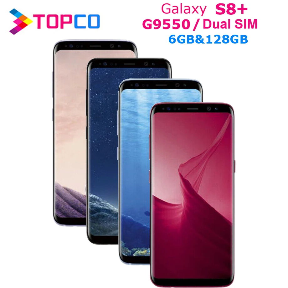 Samsung Galaxy S8+ S8 Plus, две sim-карты,, G9550, 4G, LTE, NFC, Android, телефон Snapdragon, четыре ядра, 6,2 дюймов, 12 МП ram, 6 ГБ rom, 128 ГБ NFC