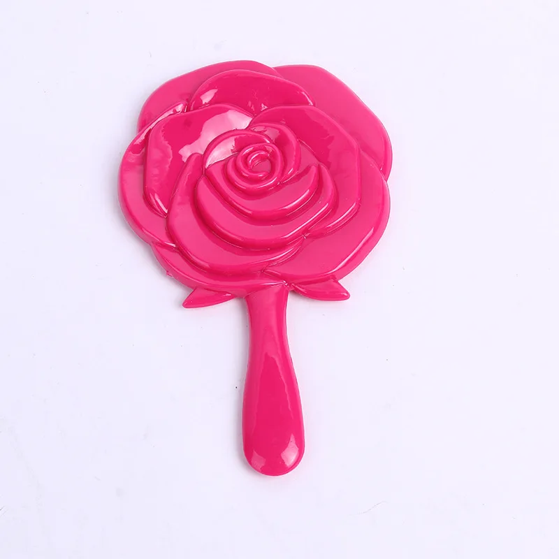 Makeup Mirror Rose Small Mirror Portable Hand-hold Mirror Creative Plastic Mirror Dressing Mirror Manufacturers Direct Sell