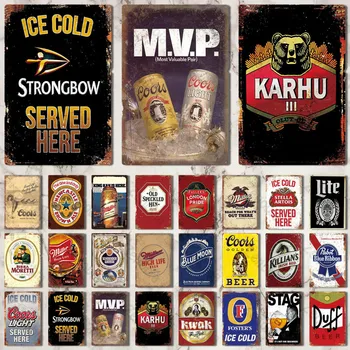 

Beer Sign Plaque Metal Vintage Pub Metal Signs Tin Sign Metal Plate Wall Decor for Bar Pub Club Man Cave Decorative Plates