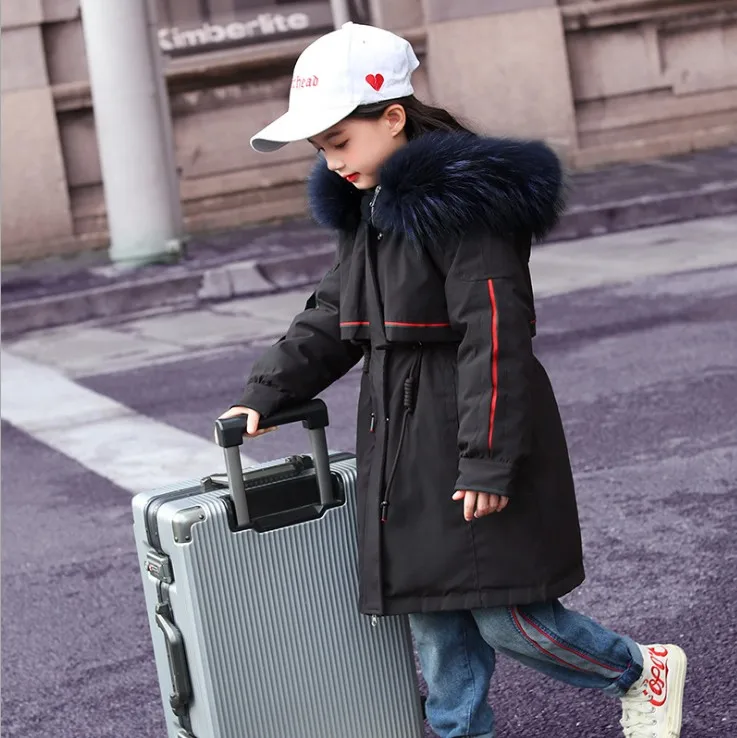 120-170cm new winter high quality fashion style girls down jacket kids winter coat kids winter jacket - Цвет: Down jacket