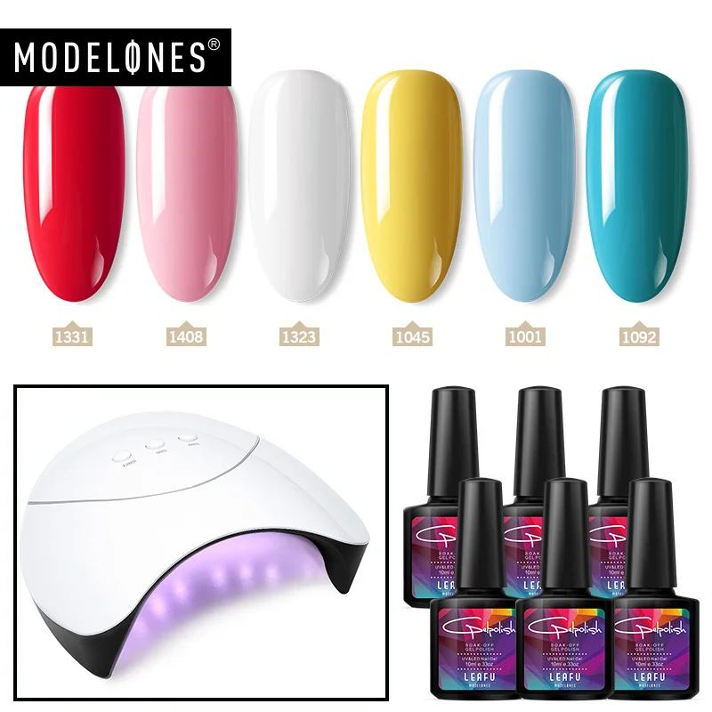 36W LED LAMP KITS Modelones 7 шт./лот 48 Вт/36 Вт Светодиодная лампа Сушилка для ногтей светодиодный Гель-лак для ногтей Дизайн ногтей Гибридный СВЕТОДИОДНЫЙ Гель-лак Инструменты Наборы личная гигиена - Цвет: 36W LED LAMP KITS