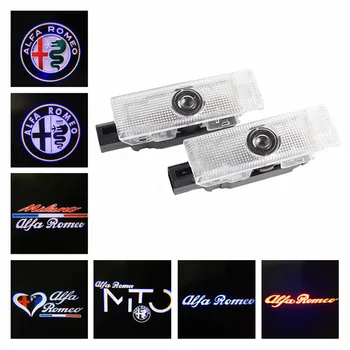 

2PCS LED Welcome Lights For Alfa Romeo Mito Stelvio Giulia Giulietta Spider Brera Door Logo Courtesy Lamps Laser Projectors