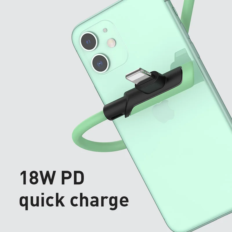 Baseus Elbow USB Type C Cable for iPhone Charger 18W USB C Fast Charging Data Cable for iPhone 11 Macbook PD Cable Type-C Wire