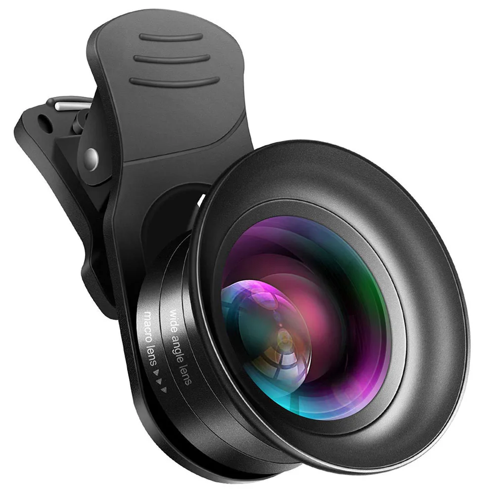 

Led Universal Wide Angle HD Camera Outdoor Portable Removable Clip-on Mobile Phone Lens Distortionless Fill Light Fish Eye Macro