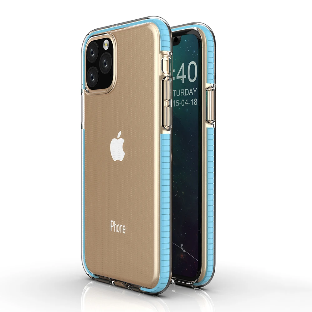 LOVECOM противоударный карамельный чехол для телефона для iPhone 11 Pro Max XS Max XR X 6 6s 7 8 Plus прозрачный мягкий ТПУ чехол для задней панели телефона - Цвет: Light Blue