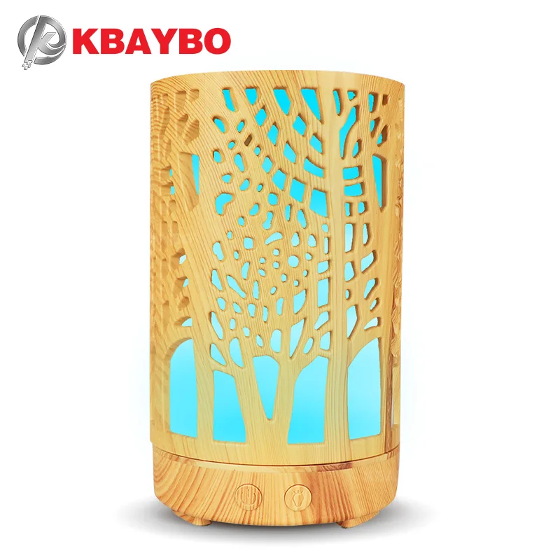 

KBAYBO 100ml Air Humidifier Essential Oil Aroma Diffuser Air Purifier Hollow Cylinder with 7 Colors LED Night Lights for Home