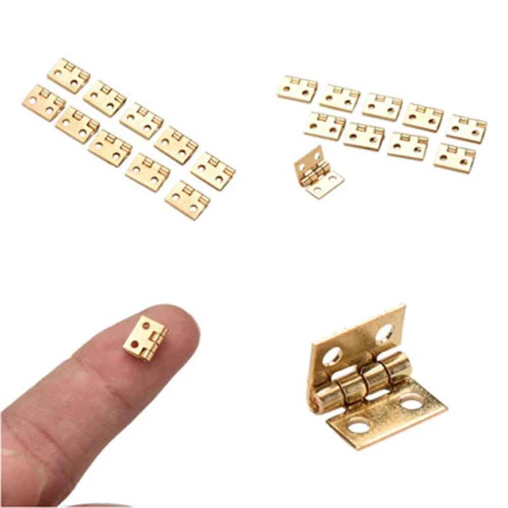 Tiny Metal Hinge 20pcs 10x8mm for 1/12 House Miniature Cabinet Dollhouse Furniture Fittings Home Hardware stainless steel hinges