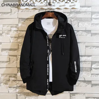 

Season Men Plus Fat Plus Size Medium Length Money With Cap Windbreaker Male Fat Man Leisure Coat Young Men