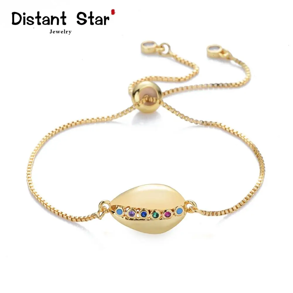 Женские браслеты с радужными ракушками ювелирное изделие кубическим цирконием