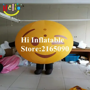 

2 m high inflatable yellow Emotion face body cosplay costume inflatable clothing