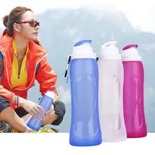 

500ml Foldable Water Kettle BPA Free Large Capacity Drinkware Foldable Silicone Water Bottle for Sport