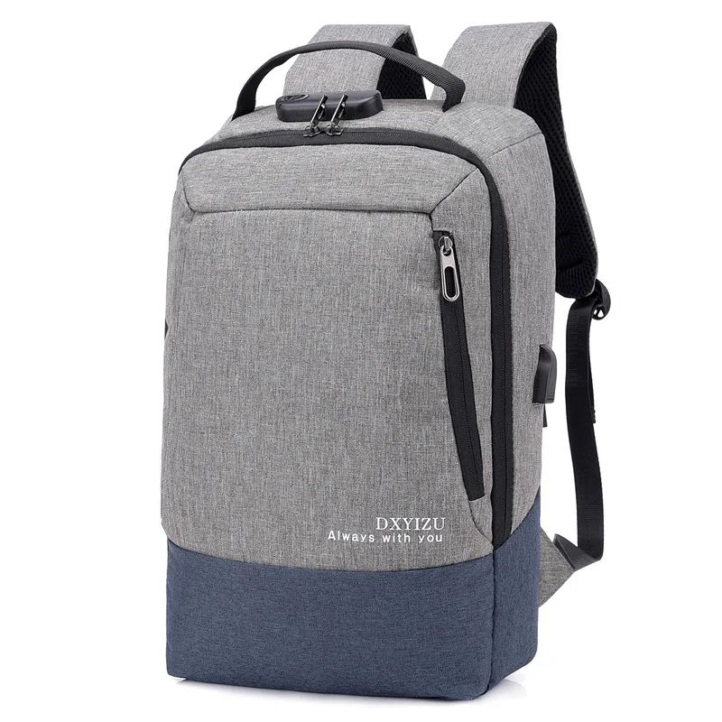 Casual Backpack Fashion Wear Travel 15.6 Inch Computer College Bag Solid Color