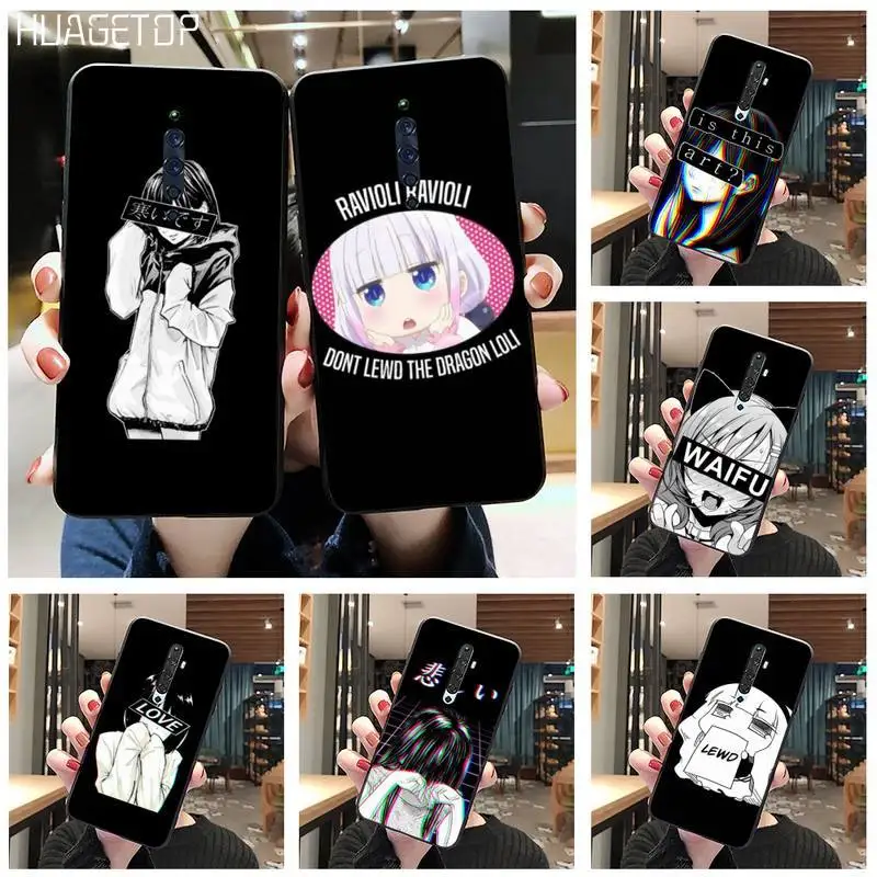 HUAGETOP LEWD Sad японский аниме эстетический мягкий резиновый чехол для телефона Oppo A5 A9