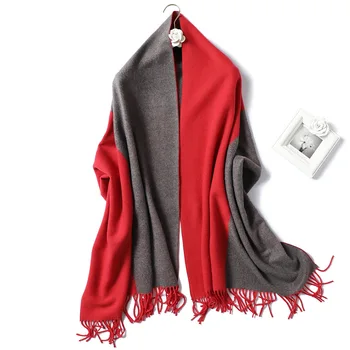 

Cashmere Women Scarf with Tassel Double-sided 2-color Tassel Warm Winter Scarves Shawls Bandana Pashmina Lady Shawl Men Scarf