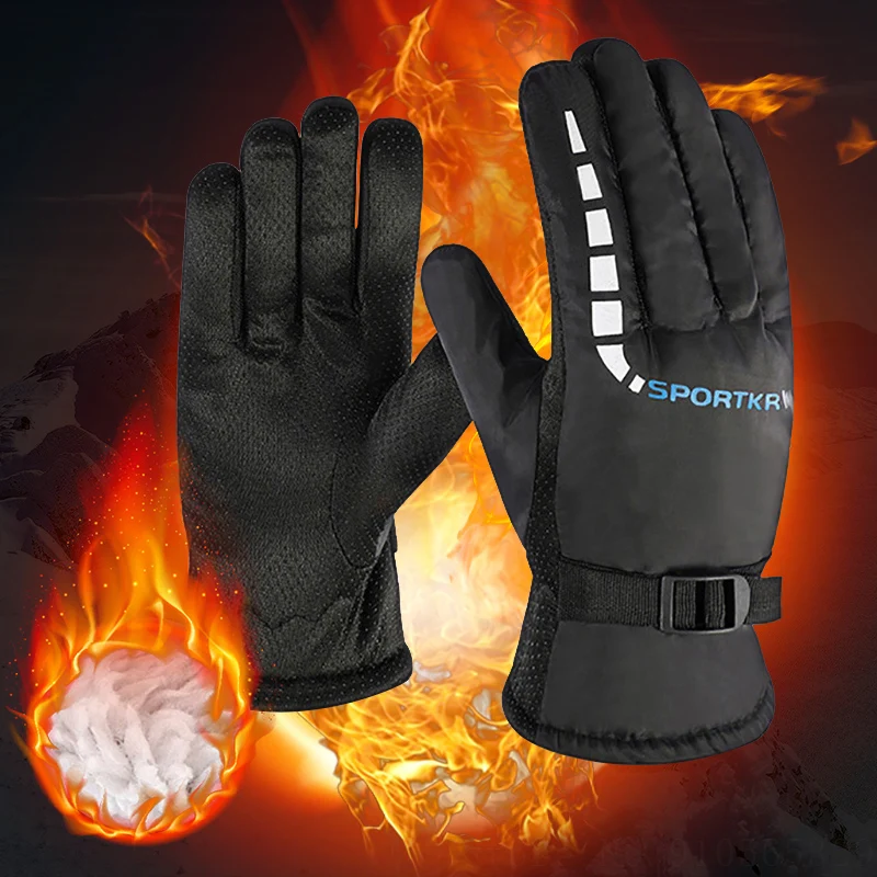 Men Women Ski Gloves Winter Sports Full Finger Glove Outdoor Sports Bicycle Riding Snow Gloves guantes ciclismo XA222Q+Q